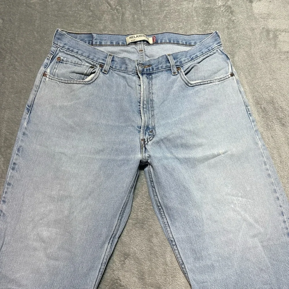 Levi's 550 Relaxed Fit Jeans Mens 36x30 Blue Denim Cotton Y2K 2000's Heel Drag